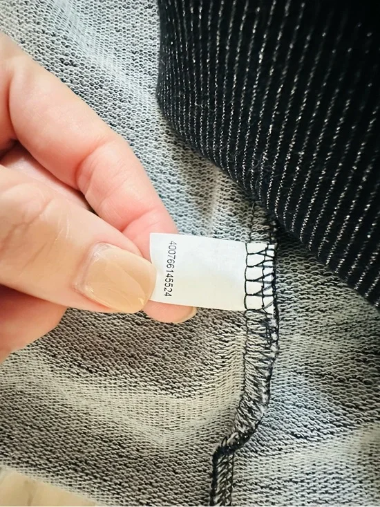 JUICY COUTURE BLACK METALLIC HOODED DRAPE OPEN FRONT CARDIGAN ATHLEISURE XL - Picture 9 of 9